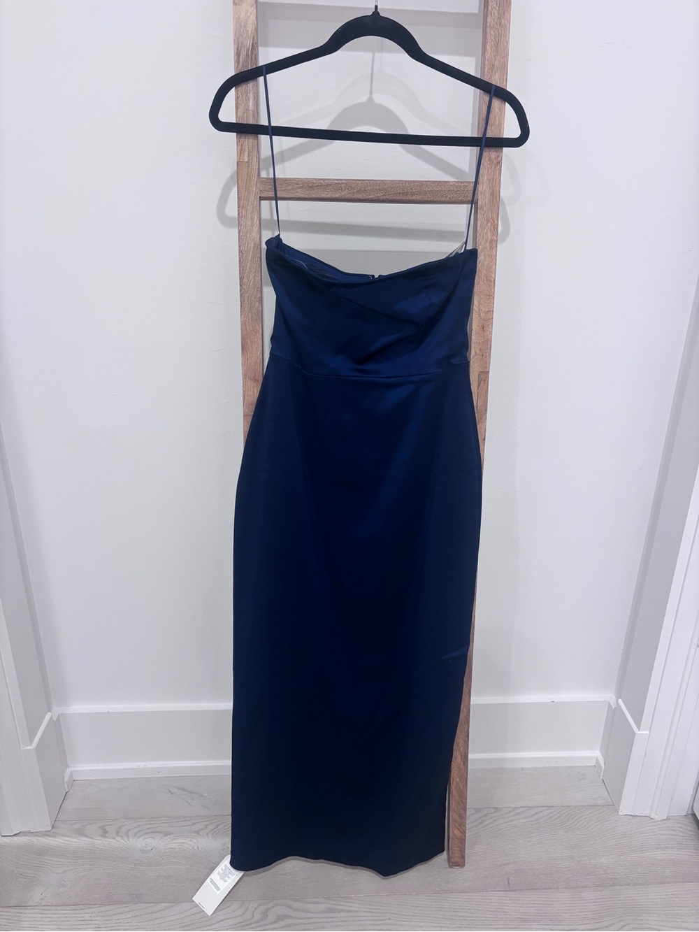 Abercrombie & Fitch Navy Satin Cowl Maxi Dress